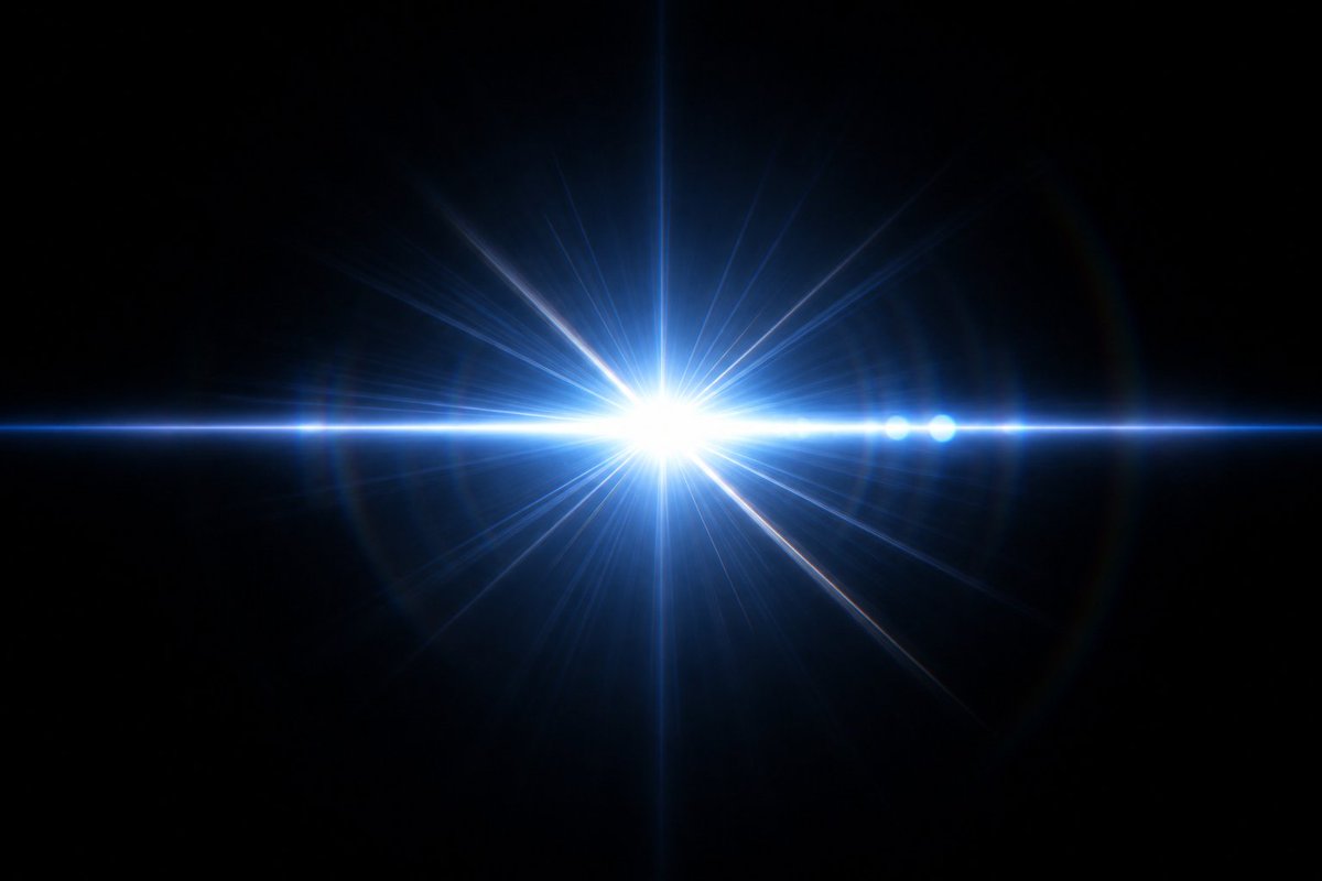 Electric Blue Lens Flare VFX - AI image template preview