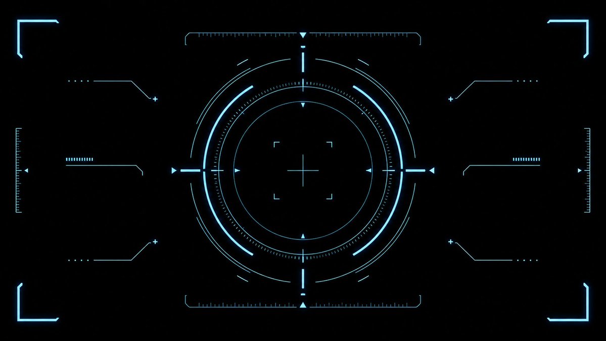Cyan Sci-Fi HUD Reticle Overlay - AI image template preview