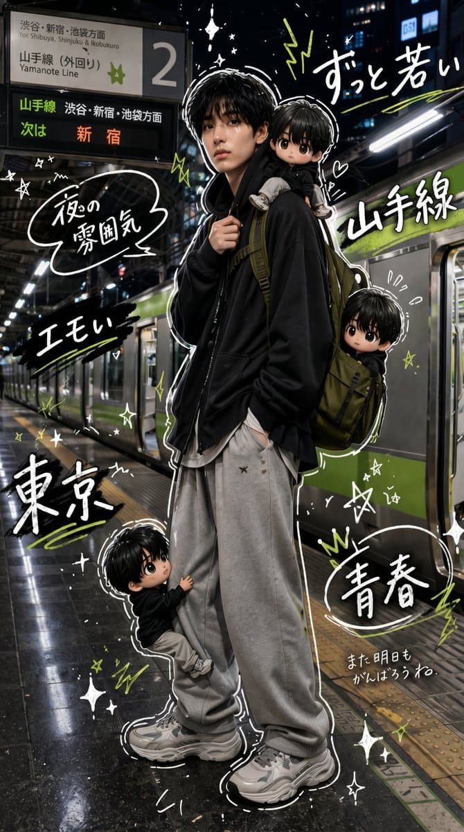Tokyo Yamanote Youth Poster - AI image template preview