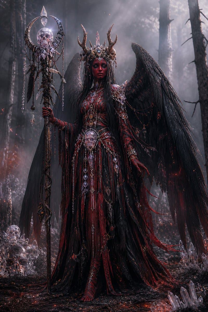 Gothic Fallen Angel Queen - AI image template preview