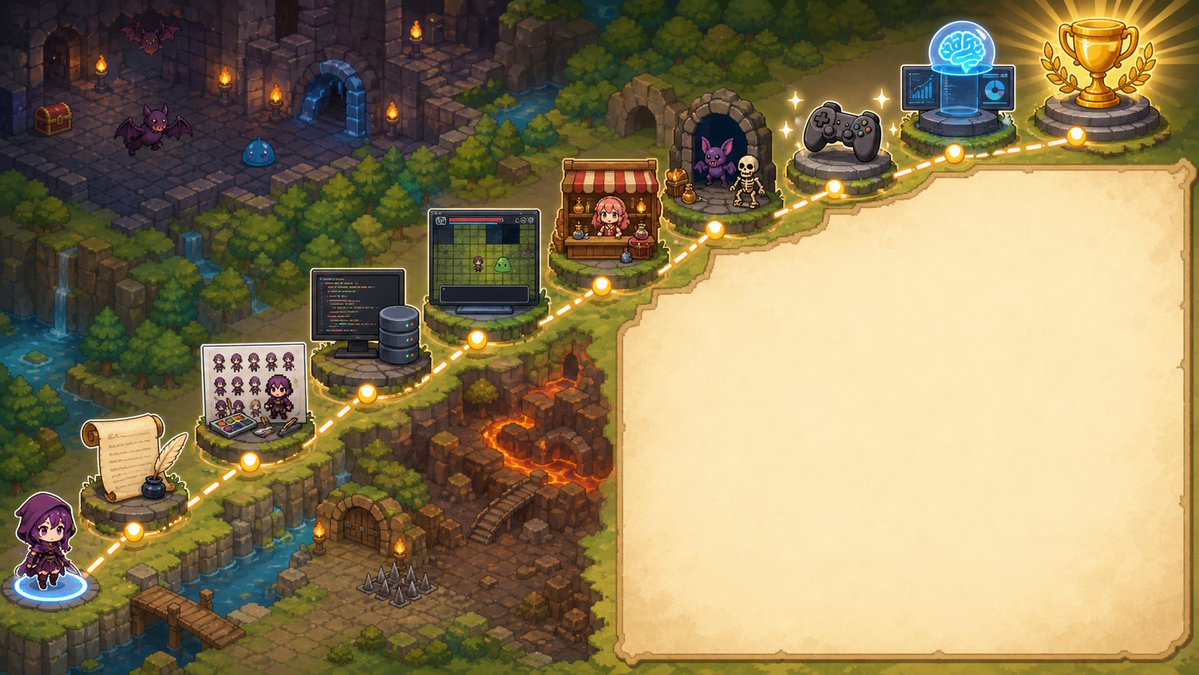 Pixel Art Game Development Roadmap - AI image template preview