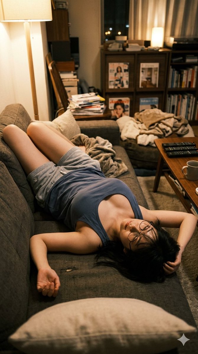Cozy Night Living Room Candid - AI image template preview