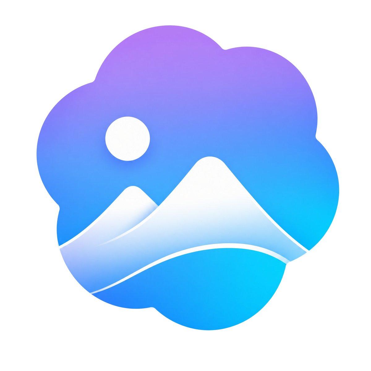 Gradient Mountain Cloud App Logo - AI image template preview