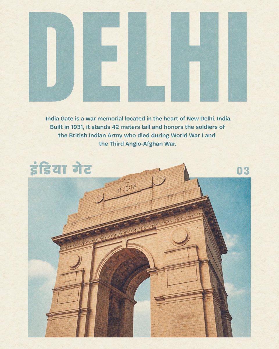 Vintage Delhi India Gate Poster preview
