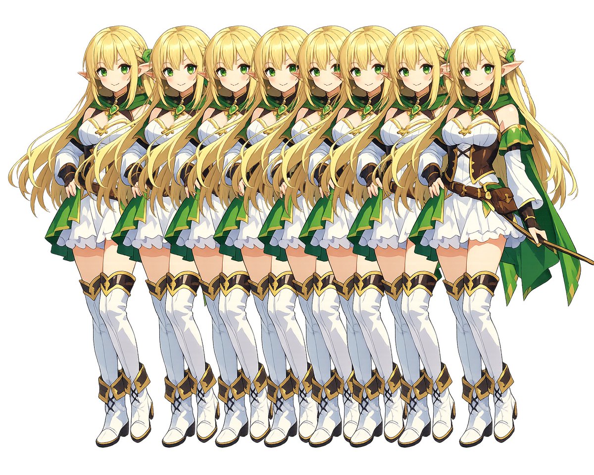Overlapping Elf Warrior Lineup - AI image template preview