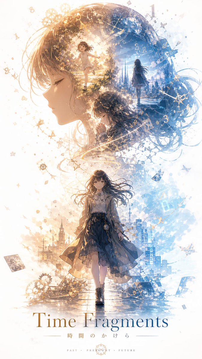 Time Fragments Anime Poster - AI image template preview