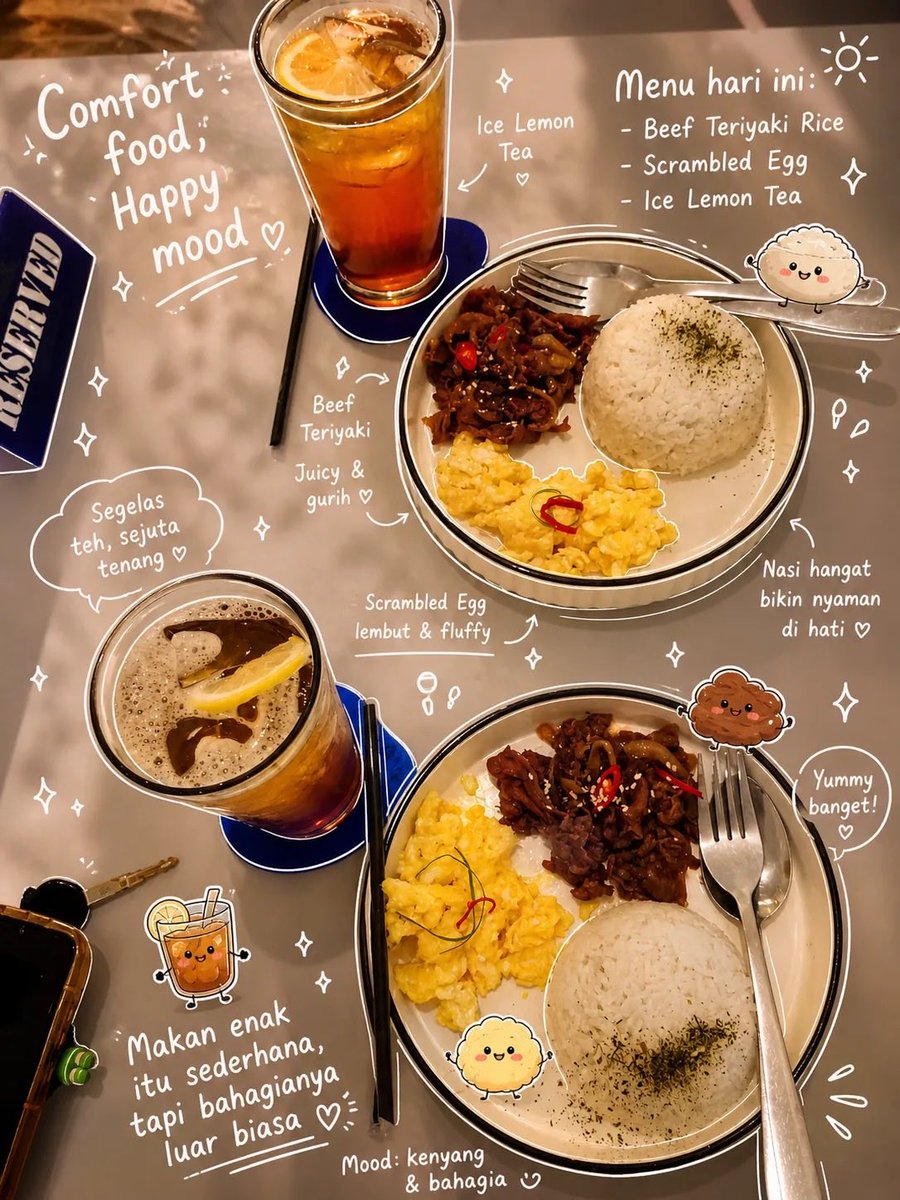 Aesthetic Food Photography with Doodles - AI image template preview