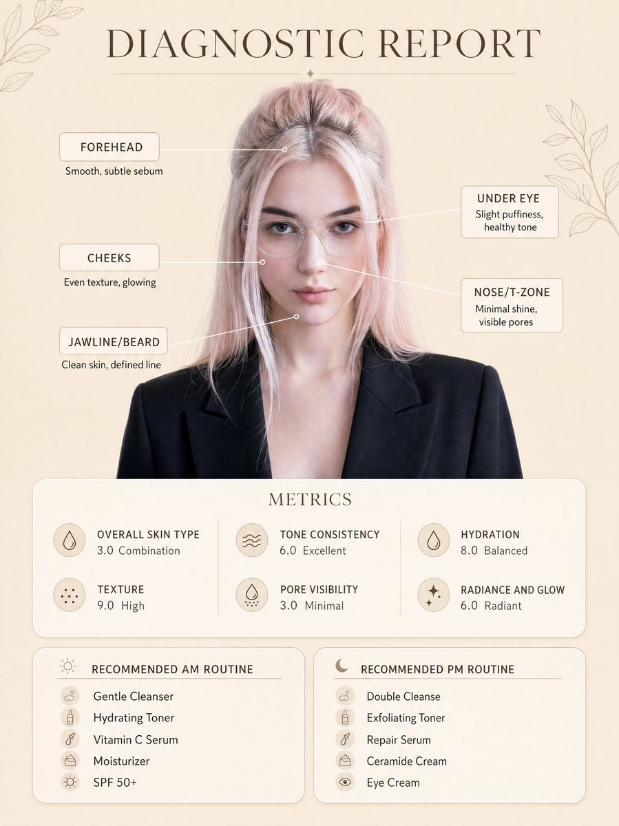 Skincare Diagnostic Infographic Poster - AI image template preview