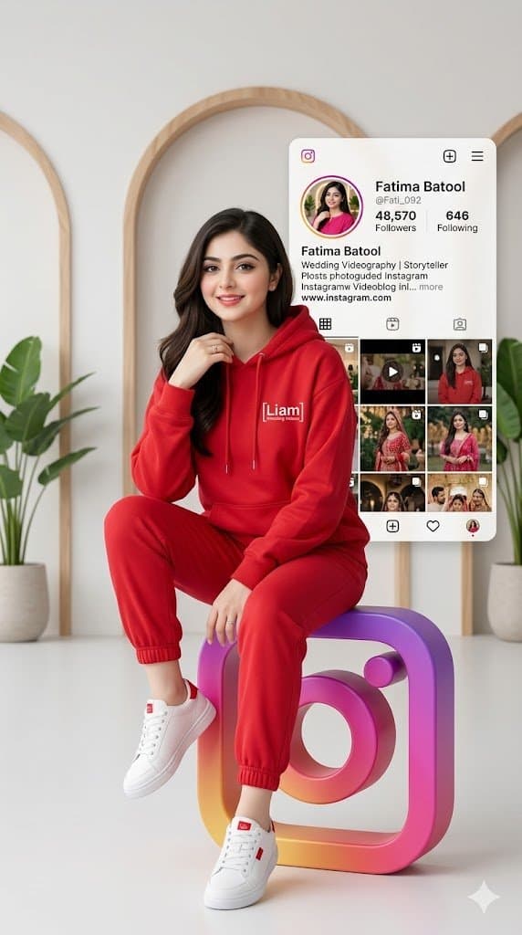 3D Social Media Profile Card - AI image template preview