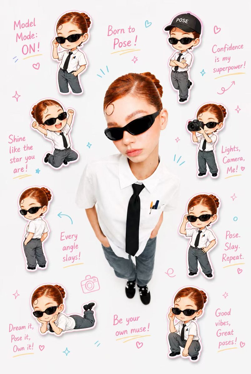 Q-Style Sticker Diary Clone - AI image template preview