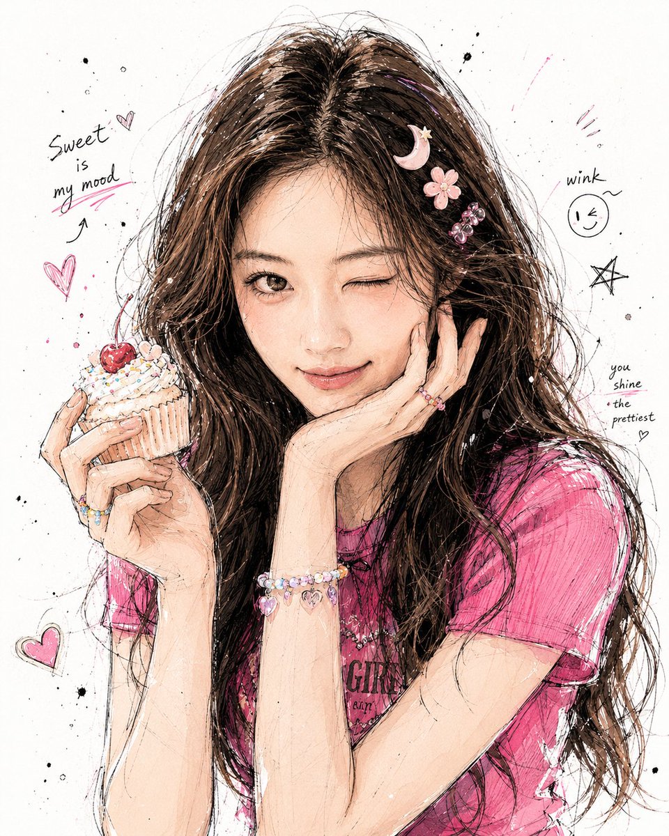 Korean Graffiti Illustration Portrait - AI image template preview