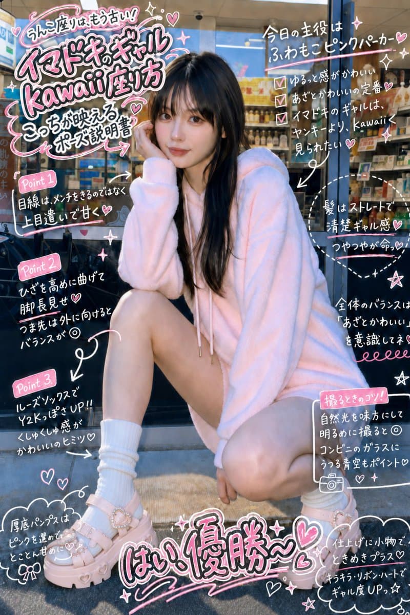Gyaru Style Instruction Manual Edit - AI image template preview