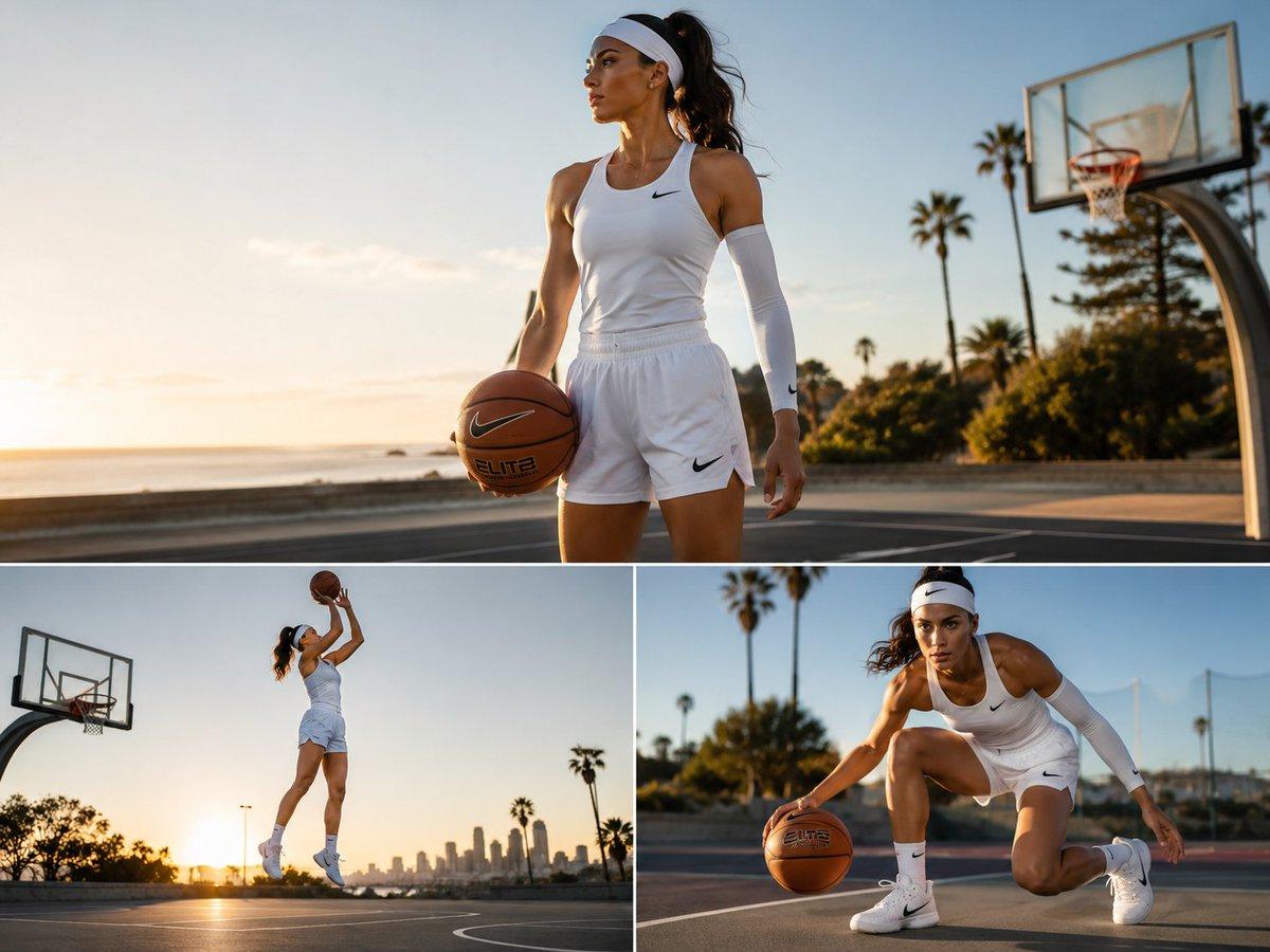 Cinematic Basketball Triptych - AI image template preview