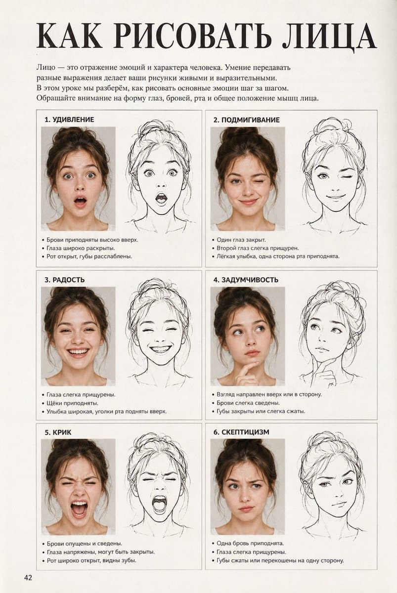 Vintage Russian Face Drawing Lesson - AI image template preview