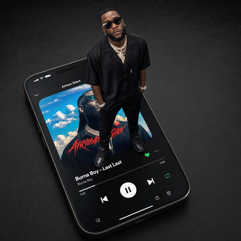 Giant Artist on Spotify Phone - AI image template preview