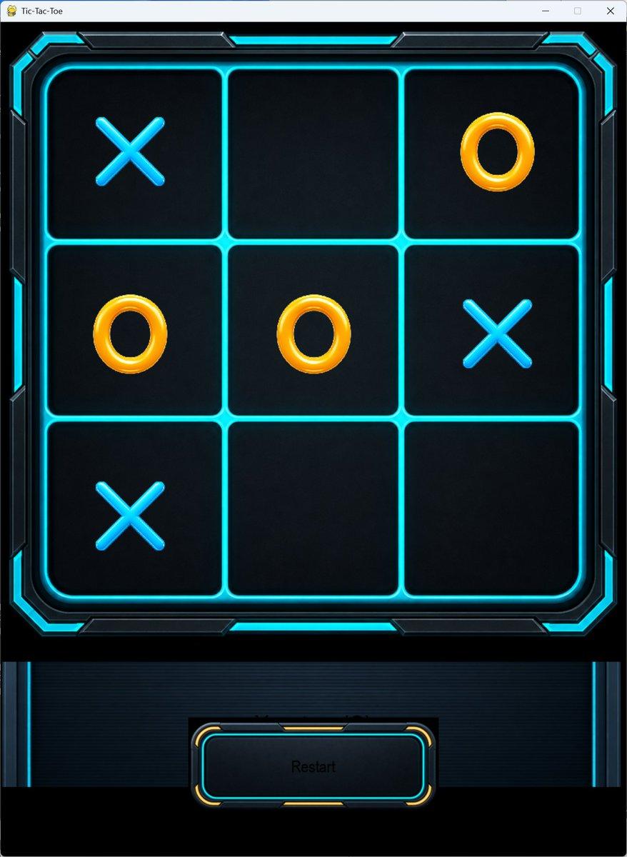 Futuristic Neon Tic-Tac-Toe UI - AI image template preview