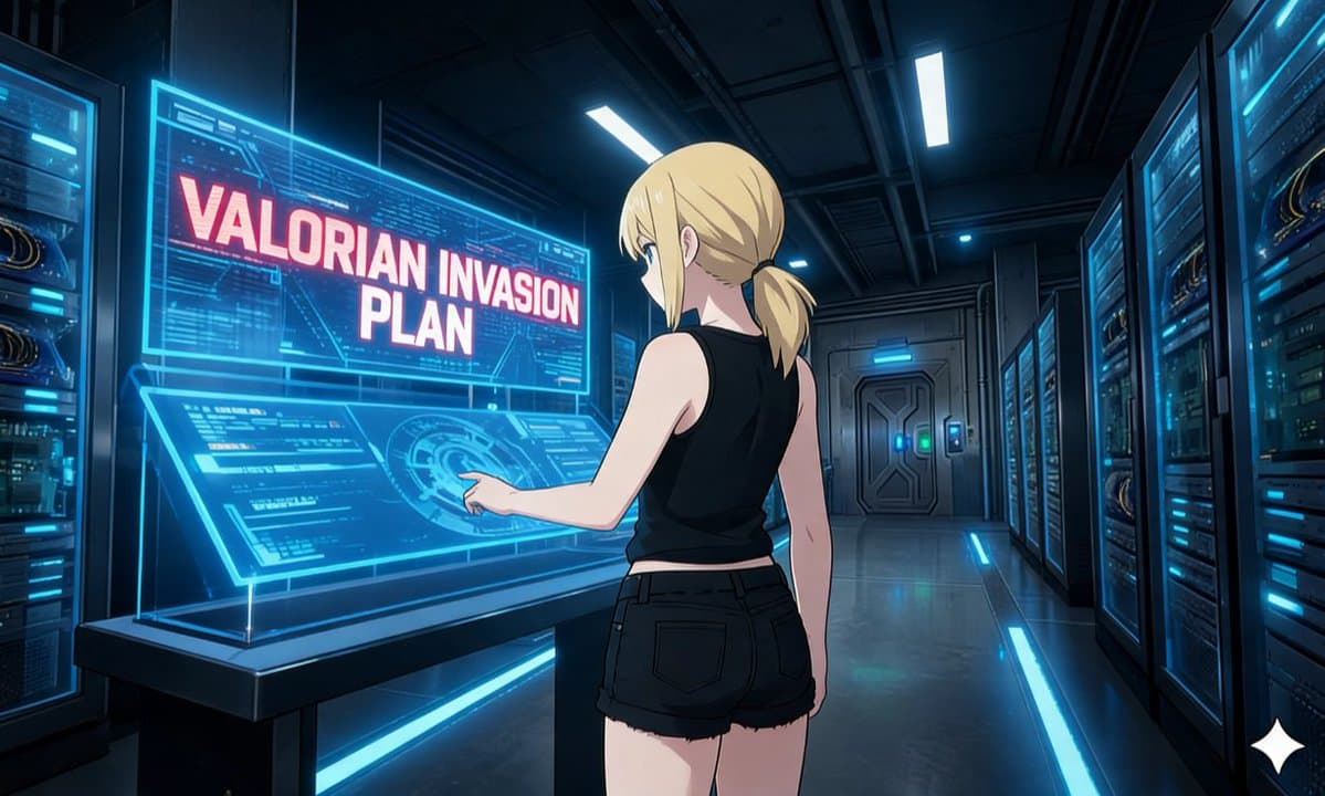 Anime Hacker in Futuristic Server Room - AI image template preview