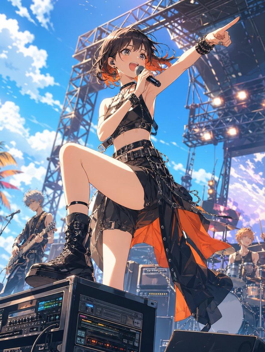 Anime Punk Rock Festival Stage - AI image template preview