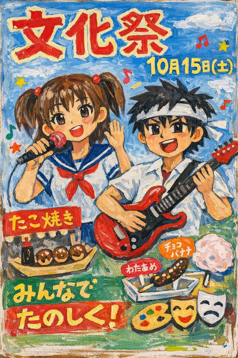 Hand-Painted Japanese Culture Festival Poster - AI image template preview
