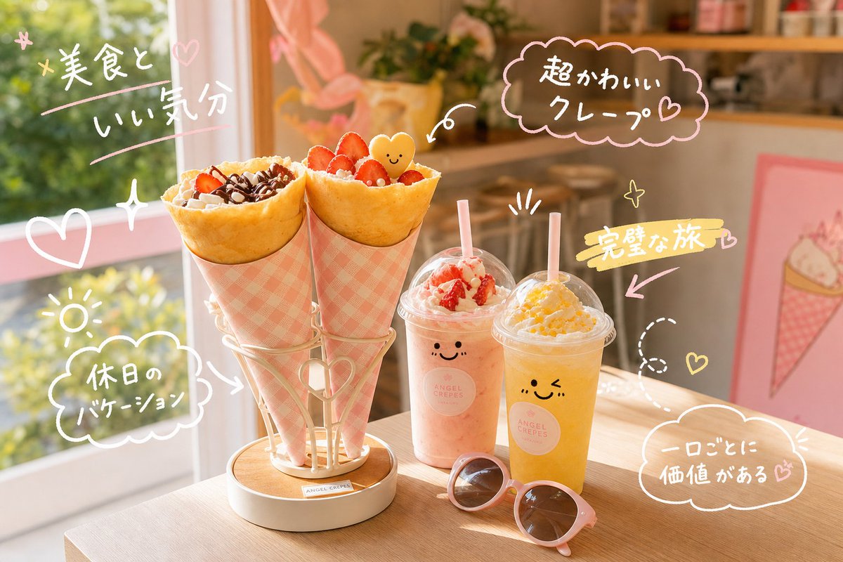 Kawaii Crepe Café Photo - AI image template preview