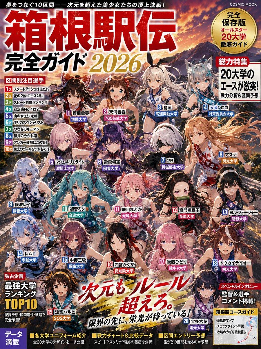 Anime Hakone Ekiden Magazine Cover - AI image template preview