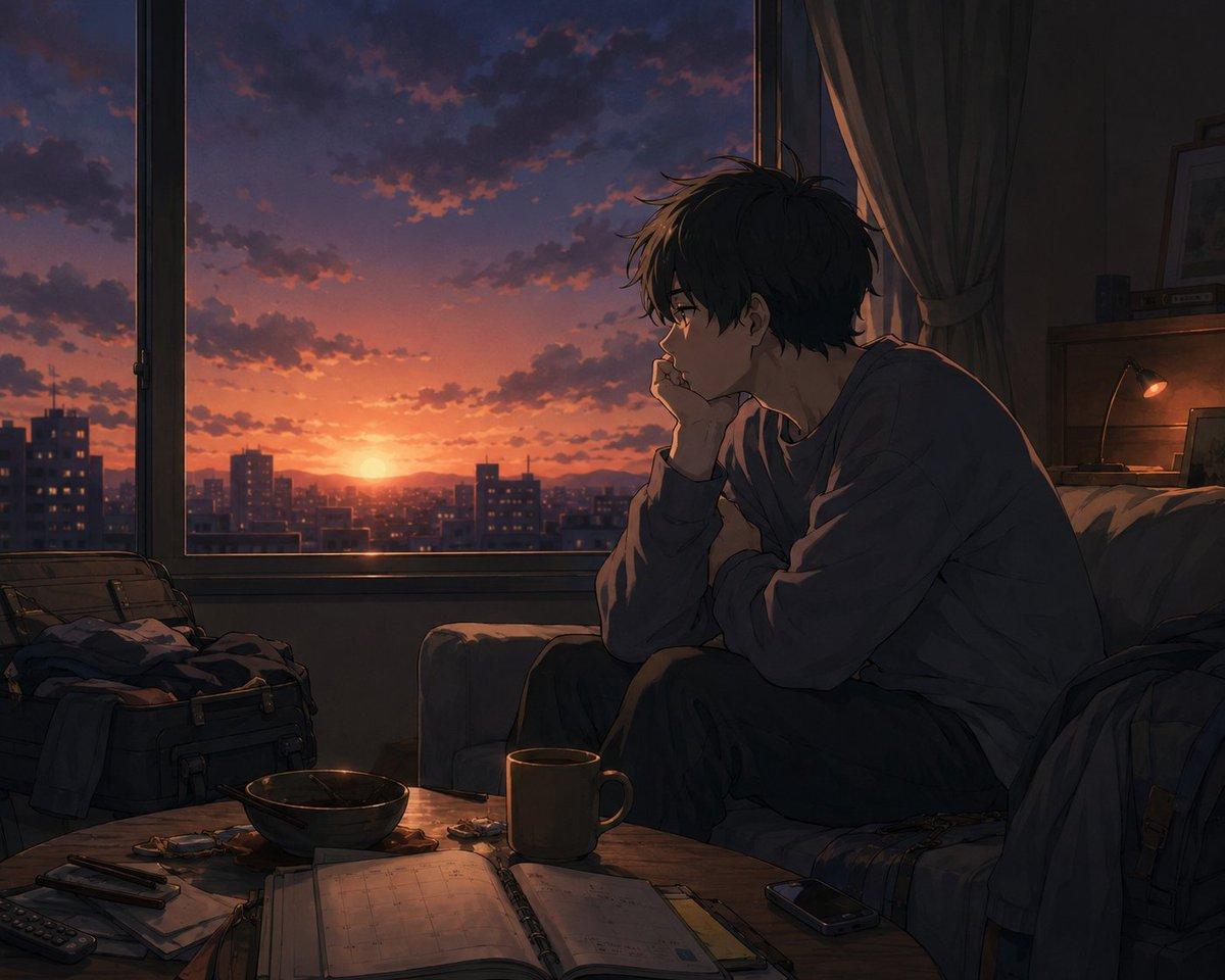 Golden Week Ending Melancholy - AI image template preview