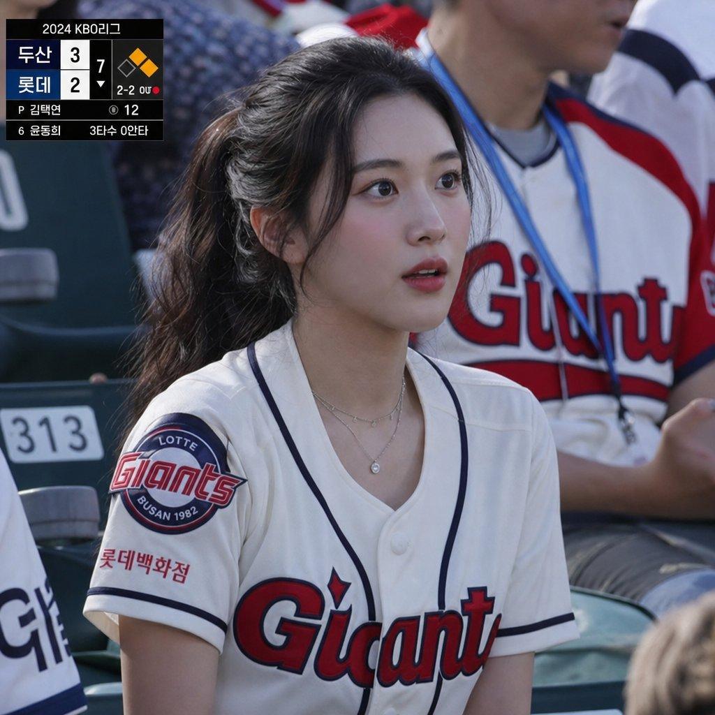 KBO Lotte Giants Broadcast Fan Shot - AI image template preview