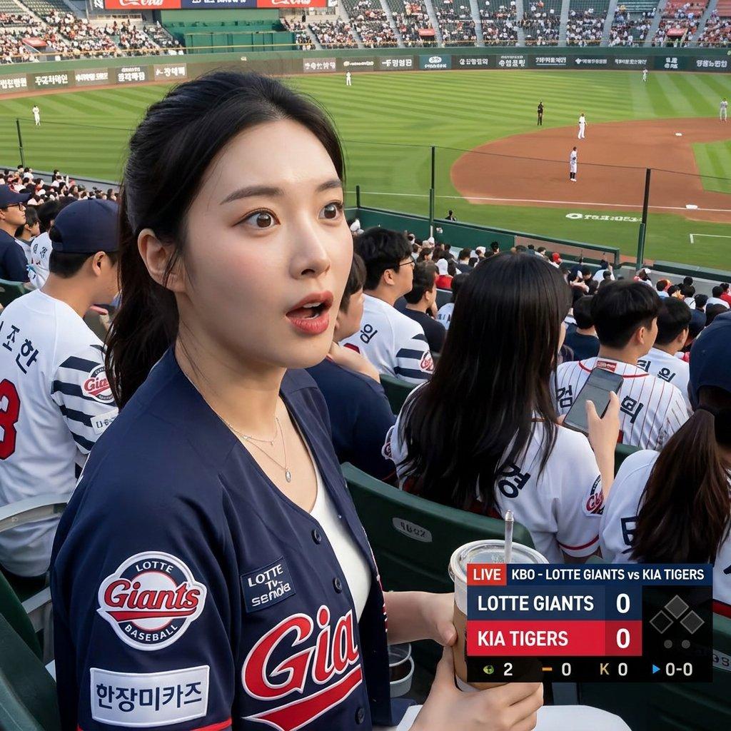 Korean Baseball Broadcast Fan Photo - AI image template preview