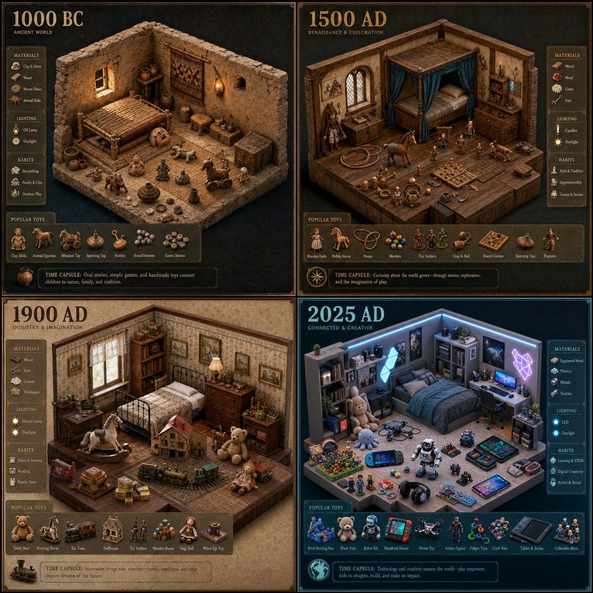 Historical Era Bedroom Interior Map - AI image template preview