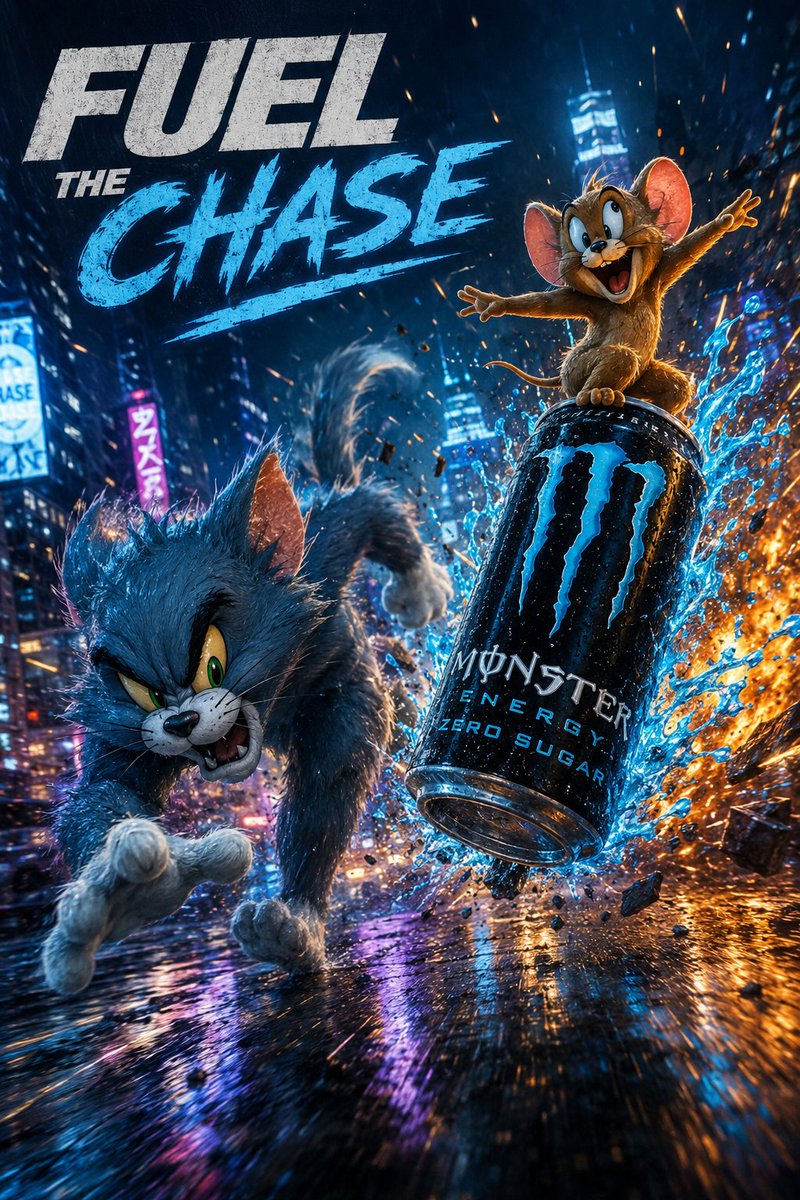 Futuristic Energy Drink Ad Poster - AI image template preview