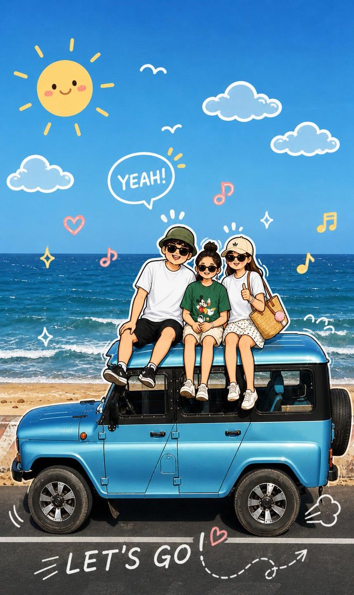 Playful Cartoon Sketch Transformation - AI image template preview