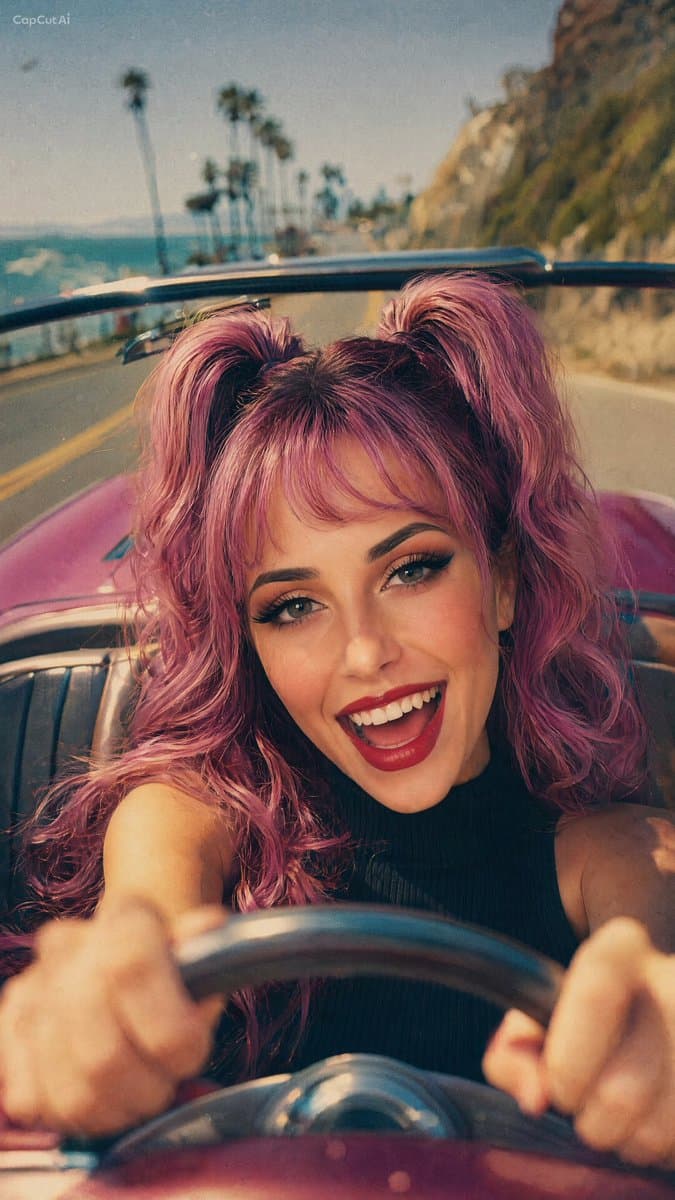 90s Retro Film Driving Shot - AI image template preview