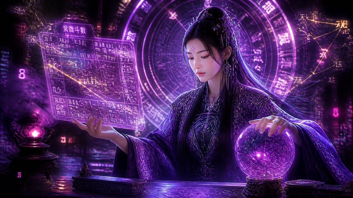 Cyberpunk Neon Chinese Diviner - AI image template preview