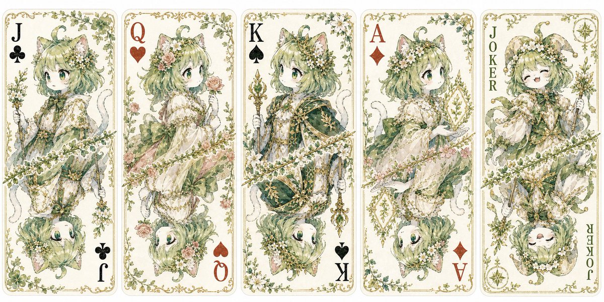 Custom Cat Beastman Playing Cards - AI image template preview