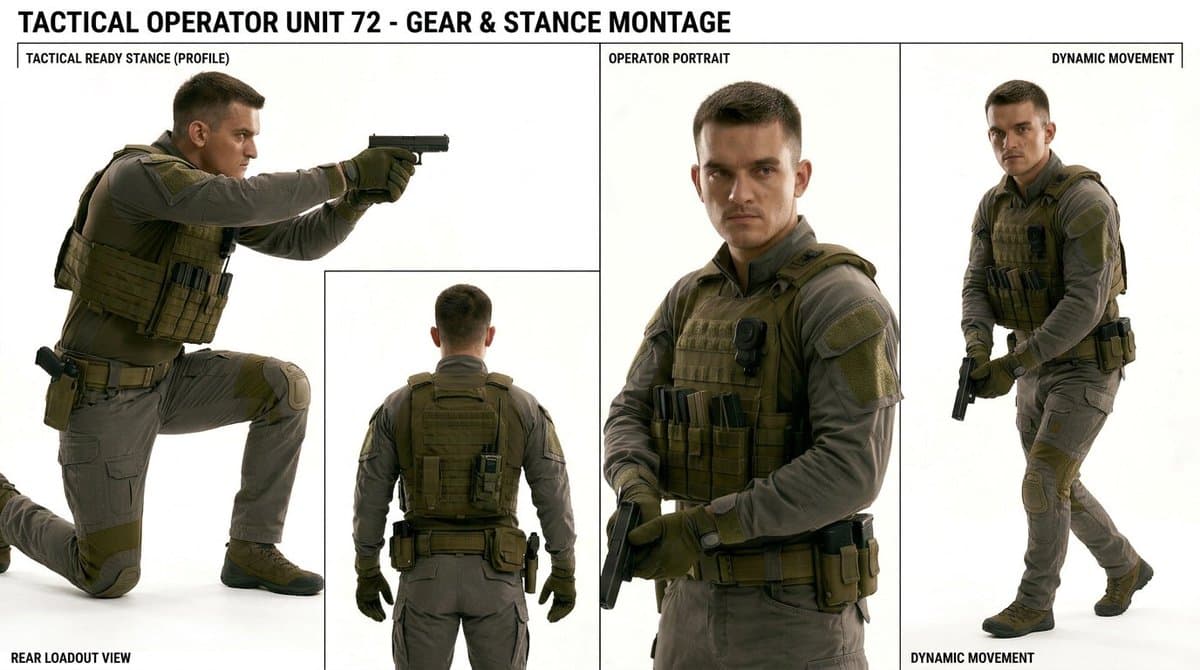 Tactical Operator Gear Montage - AI image template preview