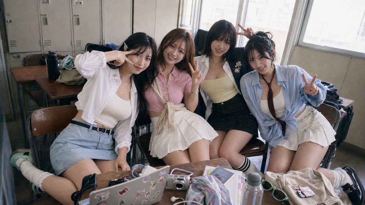 Candid Classroom Friends Photo - AI image template preview