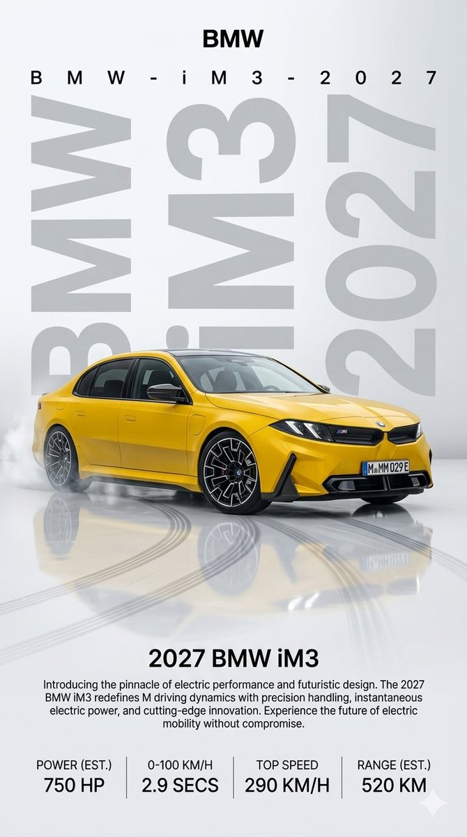 2027 BMW iM3 Launch Poster - AI image template preview