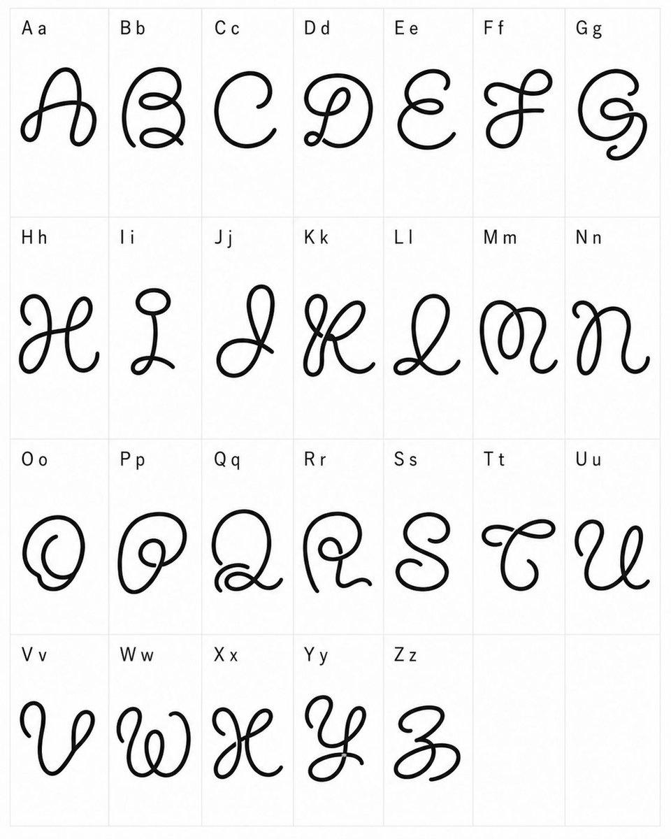 Whimsical Cursive Alphabet Sheet - AI image template preview
