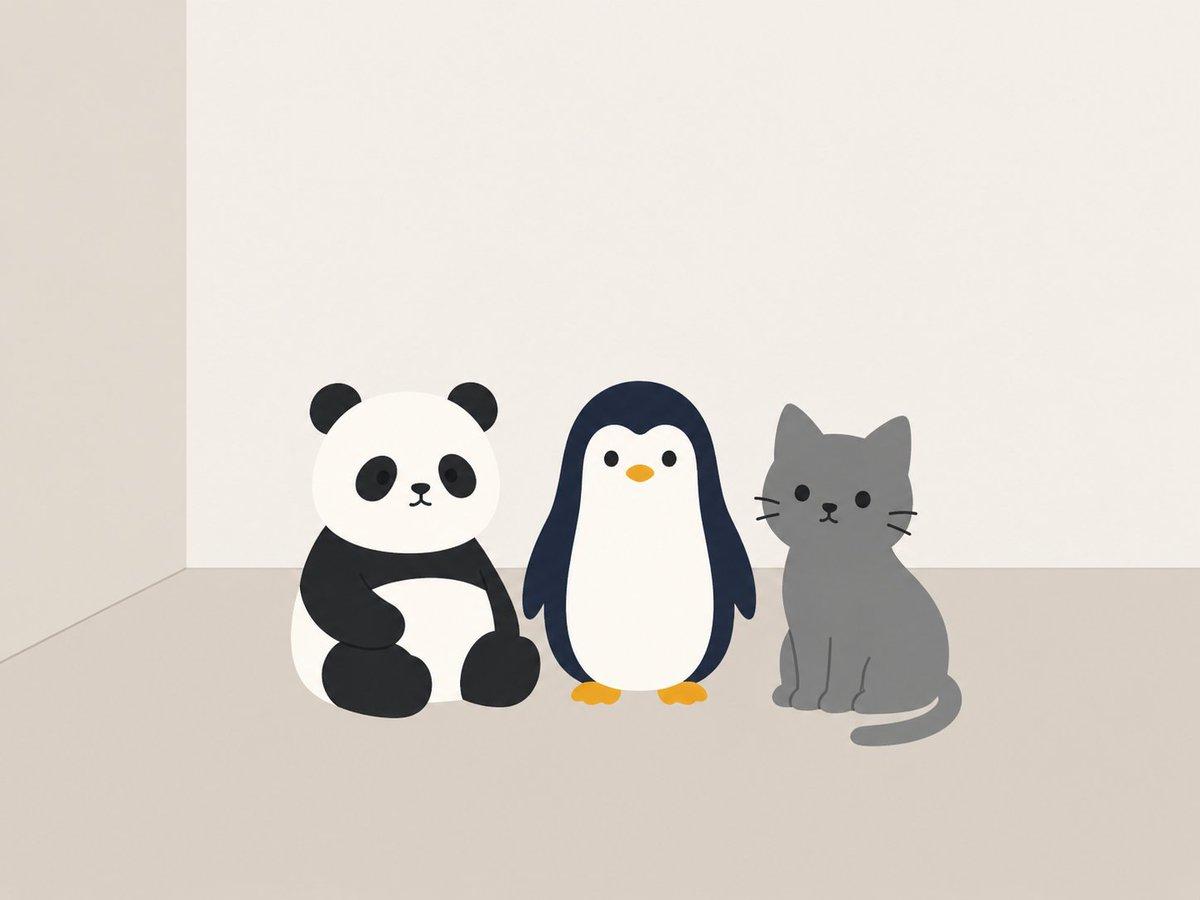 Minimal Clay Animal Trio - AI image template preview