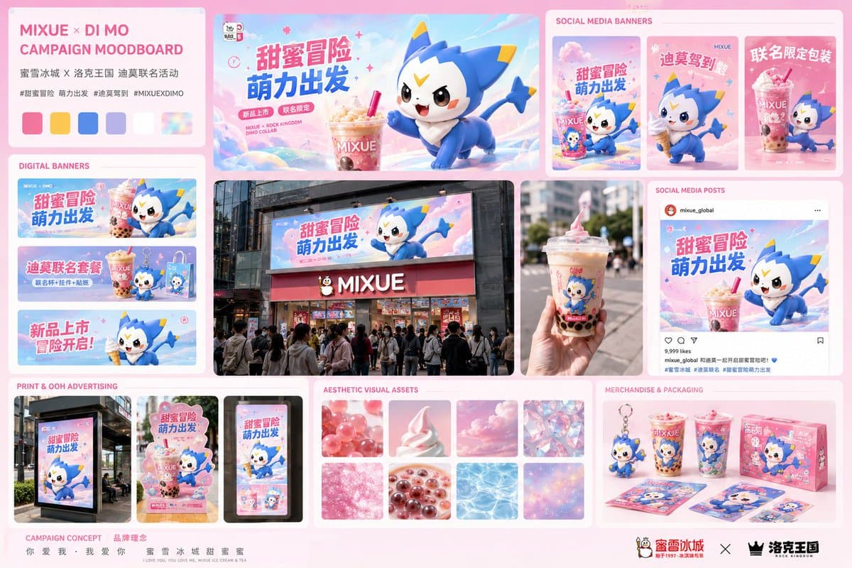 Mixue Di Mo Campaign Moodboard - AI image template preview