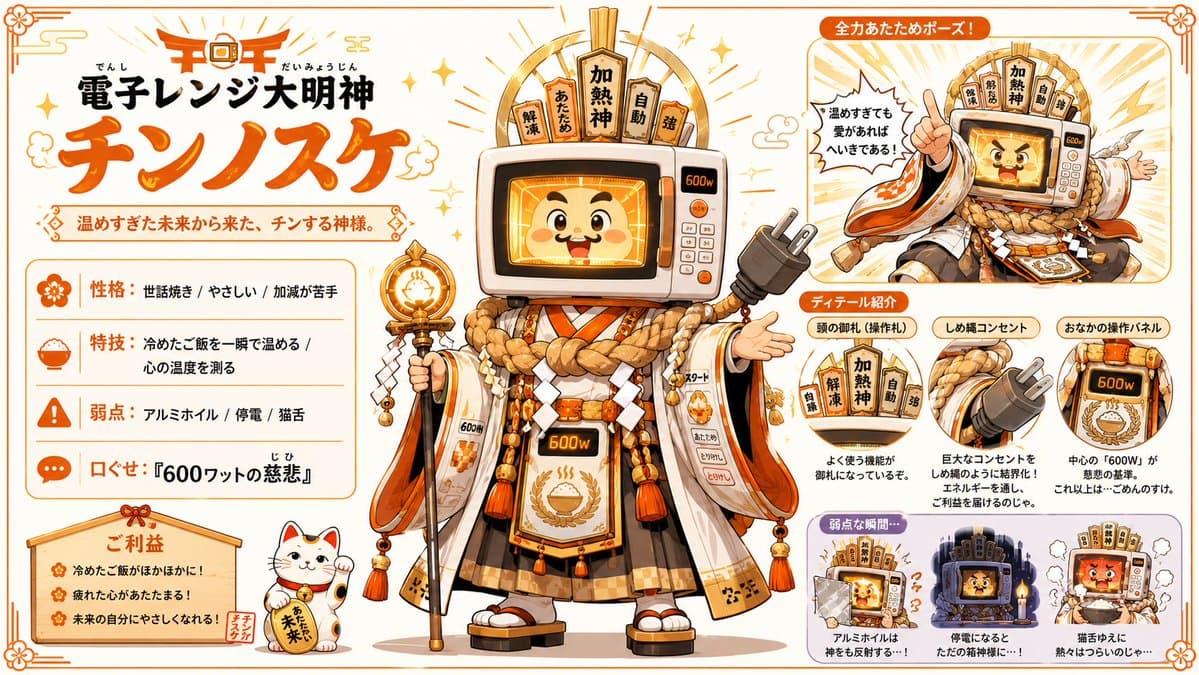 Microwave Deity Mascot Sheet - AI image template preview