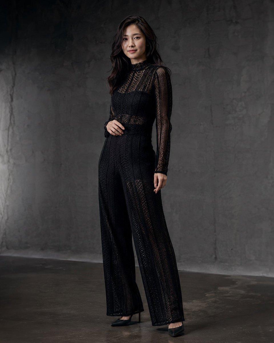 Anonymous Black Lace Fashion Portrait - AI image template preview