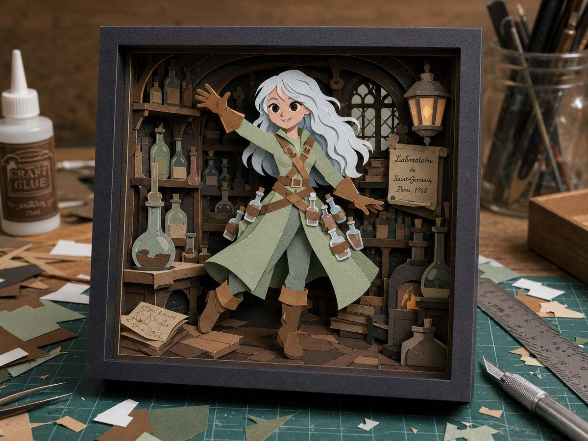 Layered Alchemist Shadow Box - AI image template preview