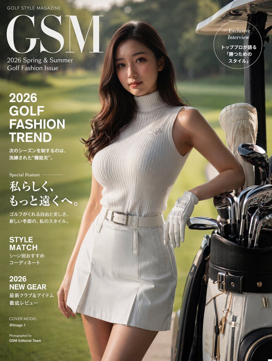 Luxury Golf Fashion Magazine Cover - AI image template preview