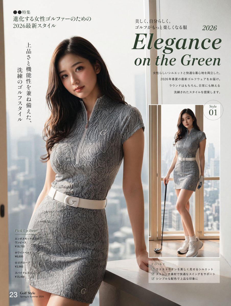 Elegance on the Green Magazine Page - AI image template preview