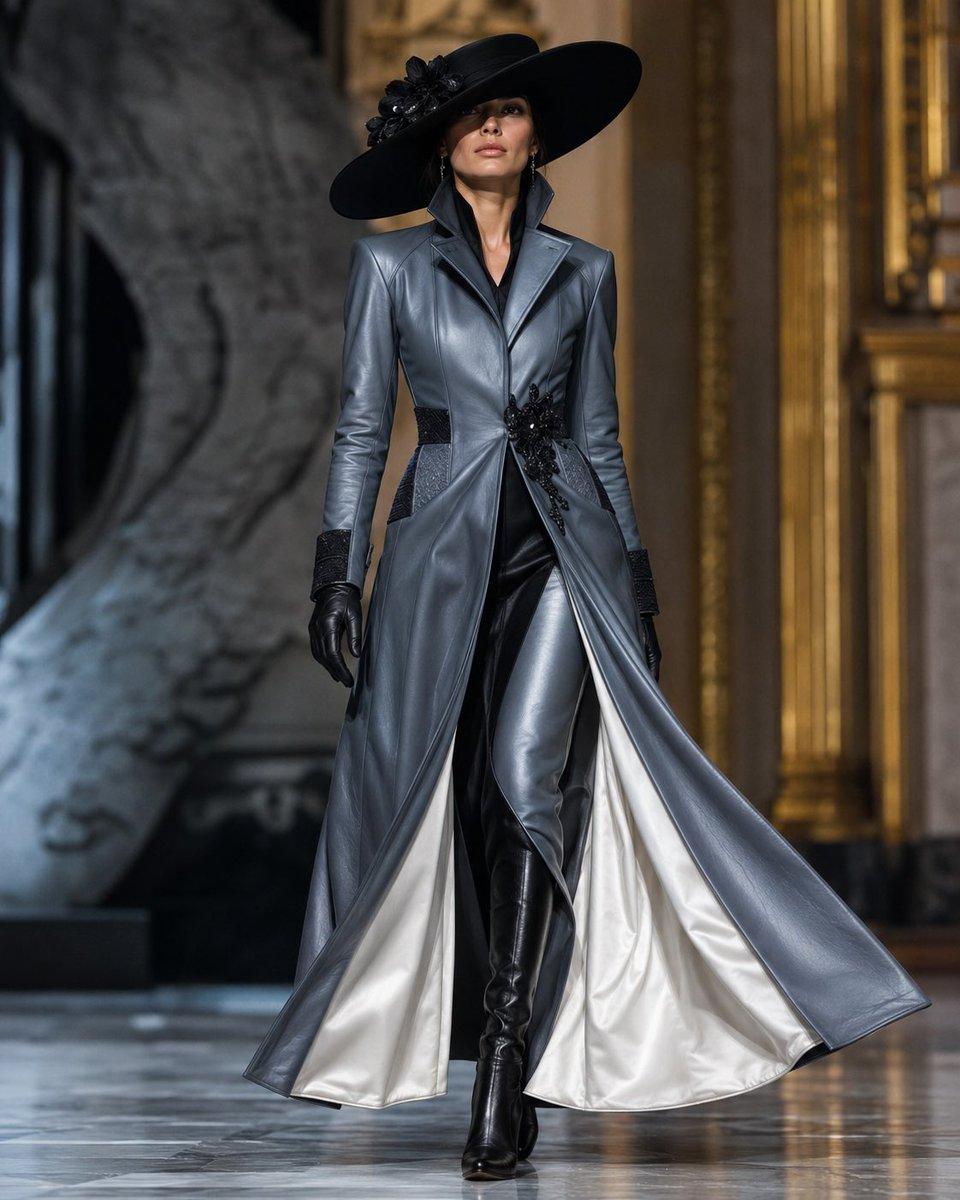 Couture Leather Runway Model - AI image template preview
