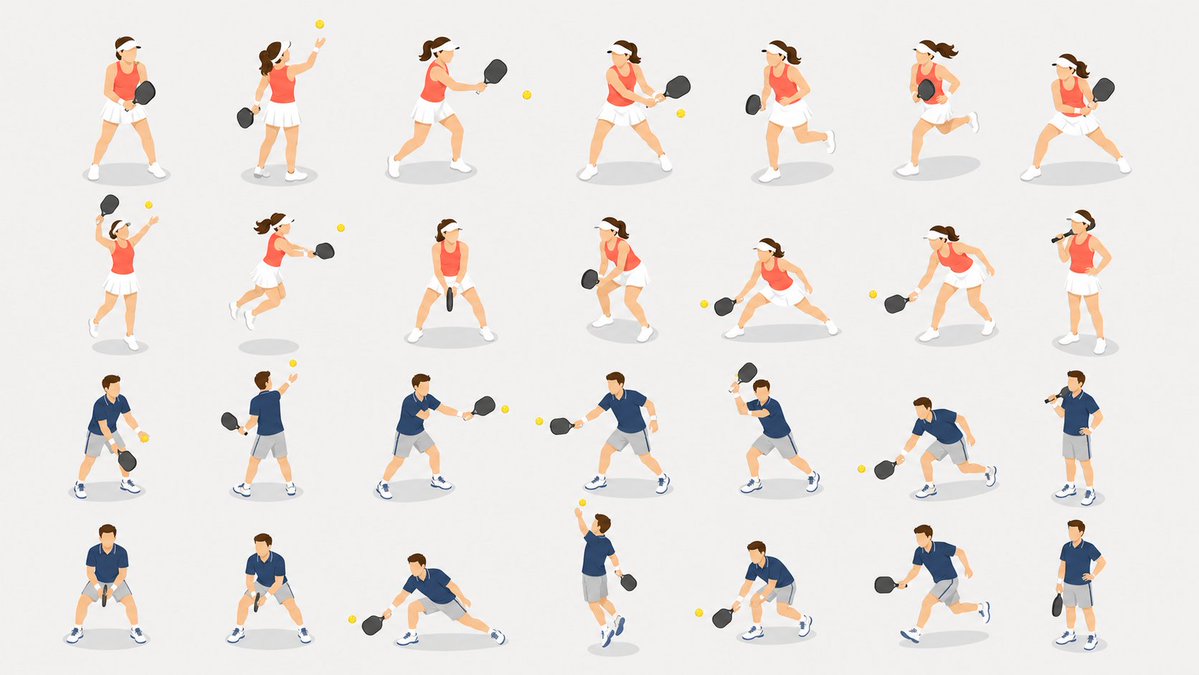 Isometric Pickleball Pose Sheet - AI image template preview