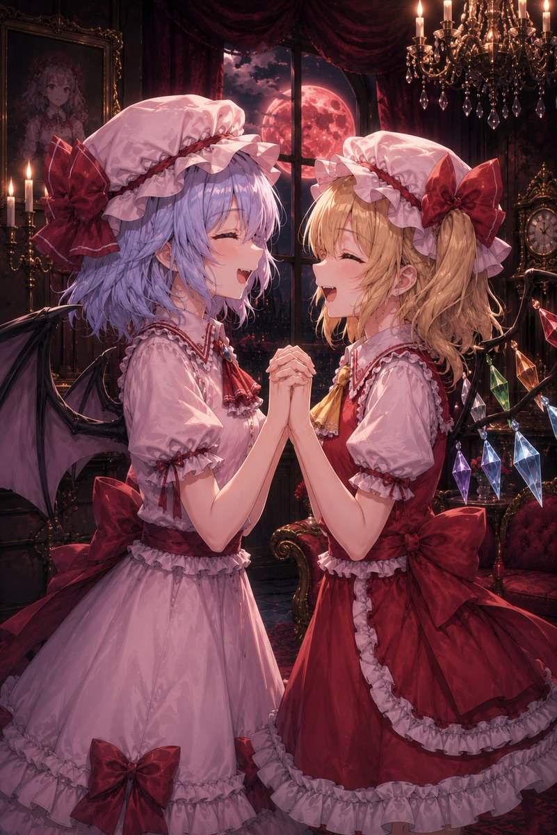 Gothic Vampire Sisters - AI image template preview