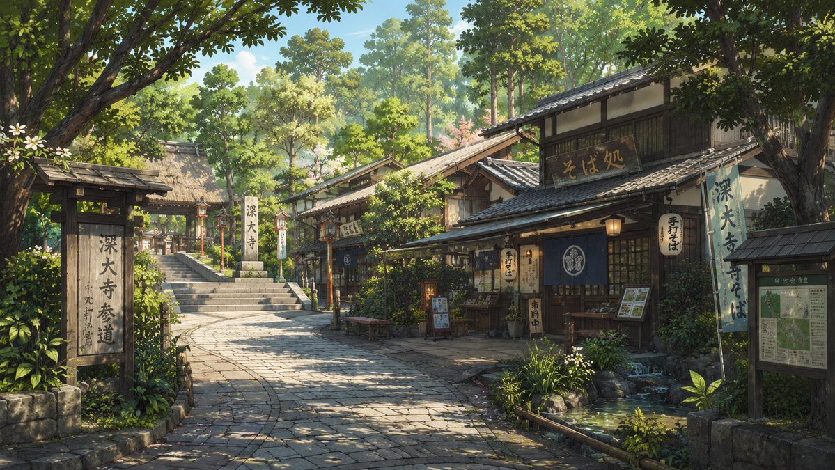 Jindaiji Temple Approach Background - AI image template preview
