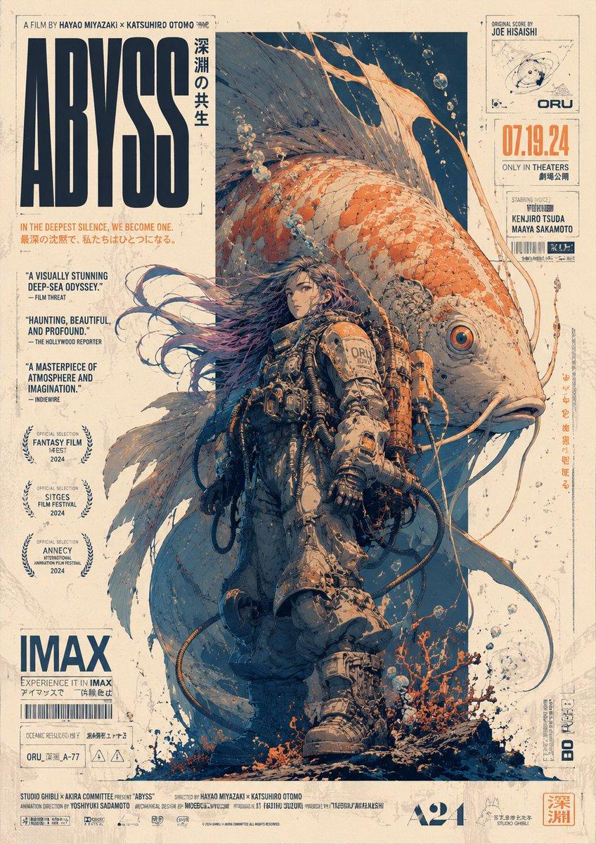 Retro Deep-Sea Sci-Fi Anime Poster - AI image template preview